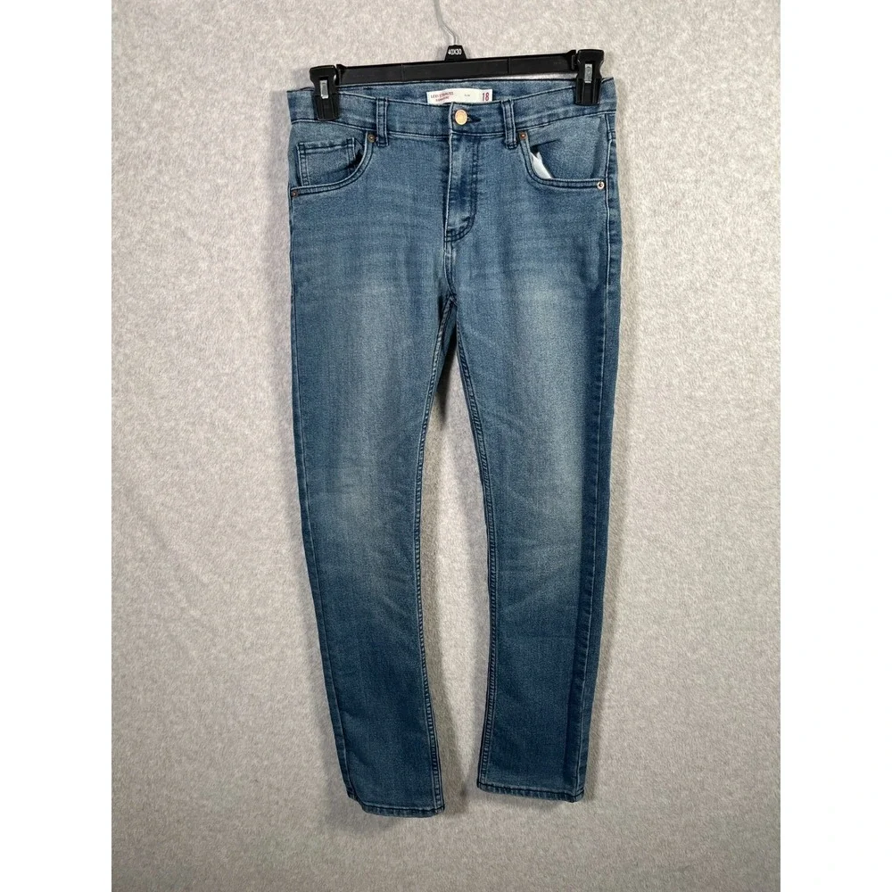 Signature Levi Strauss Jeans Boys 18 Blue Denim Slim‎ Stretch Medium Wash Skinny